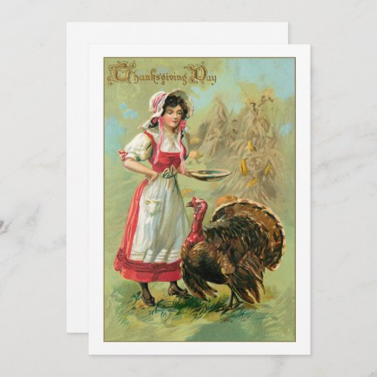 ヴィンテージかわいらしファームガール シーズンカード (正面/裏面)