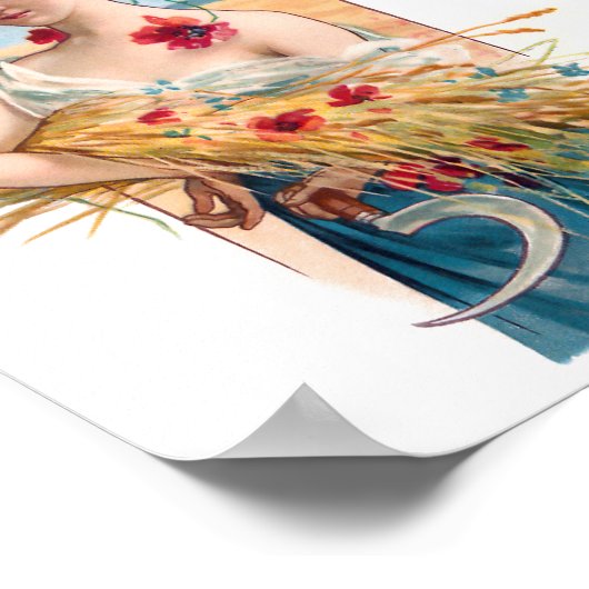 ヴィンテージかわいらしファームガール ポスター (角)