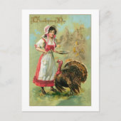 ヴィンテージかわいらしファームガール ポストカード (正面)