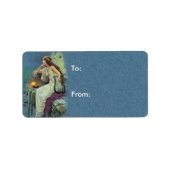 ヴィンテージかわいらしフェアリー妖精ハープキャンドル海 ラベル (正面)