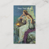 ヴィンテージかわいらしフェアリー妖精ハープキャンドル海 名刺 (裏面)