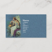 ヴィンテージかわいらしフェアリー妖精ハープキャンドル海 名刺 (正面)