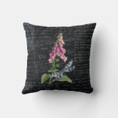 ヴィンテージかわいらしフラワー&バタフライ植物学 クッション (裏面)