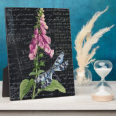 ヴィンテージかわいらしフラワー&バタフライ植物表 フォトプラーク (側面)