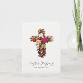 ヴィンテージかわいらしフローラクロスパーソナライズされたイースター シーズンカード (正面)