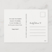 ヴィンテージかわいらしフローラクロスパーソナライズされたイースター シーズンポストカード (裏面)