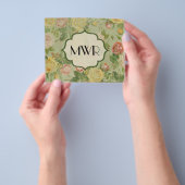 ヴィンテージかわいらしフローラモノグラムの花模様 チラシ (手)