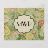 ヴィンテージかわいらしフローラモノグラムの花模様 チラシ (正面)