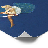 ヴィンテージかわいらしブルーフェアリーストッキングブルームーン ポスター (角)