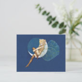 ヴィンテージかわいらしブルーフェアリーストッキングブルームーン ポストカード (スタンド正面)