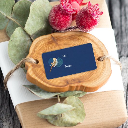 ヴィンテージかわいらしブルーフェアリーストッキングブルームーン ラベル