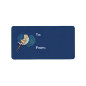 ヴィンテージかわいらしブルーフェアリーストッキングブルームーン ラベル (正面)