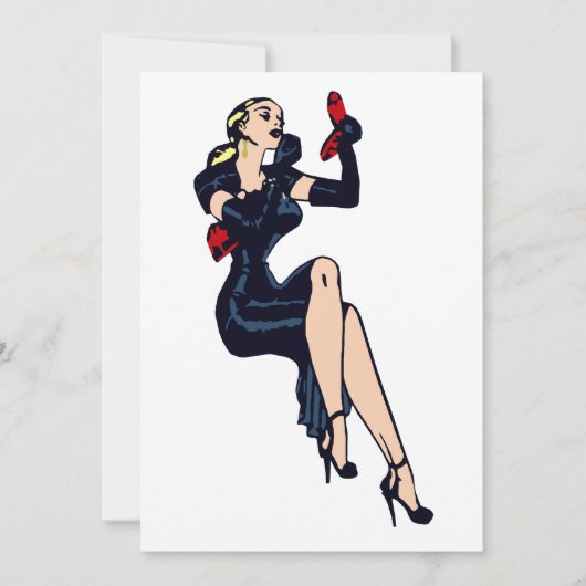 ヴィンテージかわいらしブロンドレトログラモールガールピンナップ (正面)