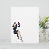 ヴィンテージかわいらしブロンドレトログラモールガールピンナップ (スタンド正面)