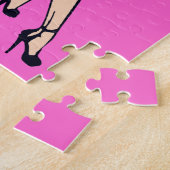 ヴィンテージかわいらしブロンドレトログラモールガールピンナップ ジグソーパズル (側面)