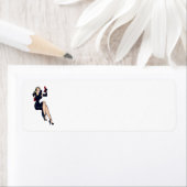 ヴィンテージかわいらしブロンドレトログラモールガールピンナップ ラベル (インサイチュ)