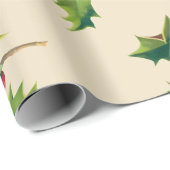 ヴィンテージかわいらしホリー枝 ラッピングペーパー (ロールコーナー)