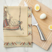 ヴィンテージかわいらしレディタオル キッチンタオル (四つ折り)