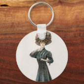 ヴィンテージかわいらしレディファッションイラストレーションデザイン キーホルダー (裏面)