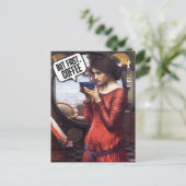 ヴィンテージかわいらしレディーコーヒおもしろいー葉書 ポストカード (スタンド正面)