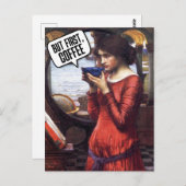 ヴィンテージかわいらしレディーコーヒおもしろいー葉書 ポストカード (正面/裏面)