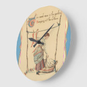 ヴィンテージかわいらしレディ ラージ壁時計 (傾斜)