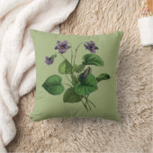 ヴィンテージかわいらしヴィオレットフラワーフローラ植物学 クッション (ブランケット)