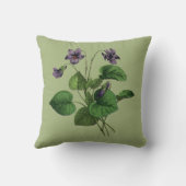 ヴィンテージかわいらしヴィオレットフラワーフローラ植物学 クッション (裏面)