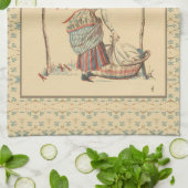 ヴィンテージかわいらし婦人 キッチンタオル (折り畳み)