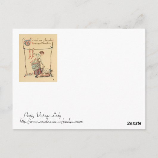 ヴィンテージかわいらし婦人 ポストカード (裏面)