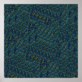 ヴィンテージかわいらし孔雀の鳥羽壁紙 ポスター (正面)