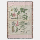 ヴィンテージかわいらし植物芸術ブランケット スローブランケット (正面縦)