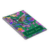 ヴィンテージかわいらし水彩の花とハミングバード ノートブック (右側)