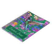 ヴィンテージかわいらし水彩の花とハミングバード ノートブック (左側)