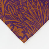 ヴィンテージかわいらし濃橙紫色の花柄 フリースブランケット (角)