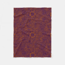 ヴィンテージかわいらし濃橙紫色の花柄