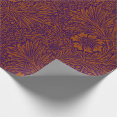 ヴィンテージかわいらし濃橙紫色の花柄 ラッピングペーパー (角)