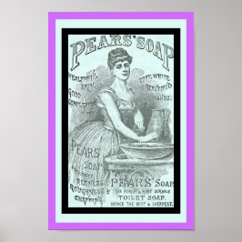 ヴィンテージかわいらし石鹸と手洗いコピーc.1880 ポスター