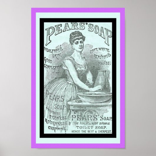 ヴィンテージかわいらし石鹸と手洗いコピーc.1880 ポスター (正面)