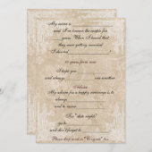 ヴィンテージかわいらし紙WhiteLaceアドバイスコメントカード 招待状 (正面/裏面)