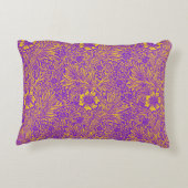 ヴィンテージかわいらし紫色の黄色い花柄 アクセントクッション (裏面)