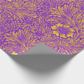 ヴィンテージかわいらし紫色の黄色い花柄 ラッピングペーパー (角)