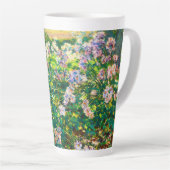 ヴィンテージかわいらし花ウィンドフラワーイラストレーション カフェラテマグ (右アングル)