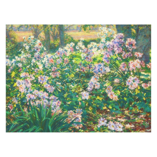 ヴィンテージかわいらし花ウィンドフラワーイラストレーション テーブルクロス (正面(横))