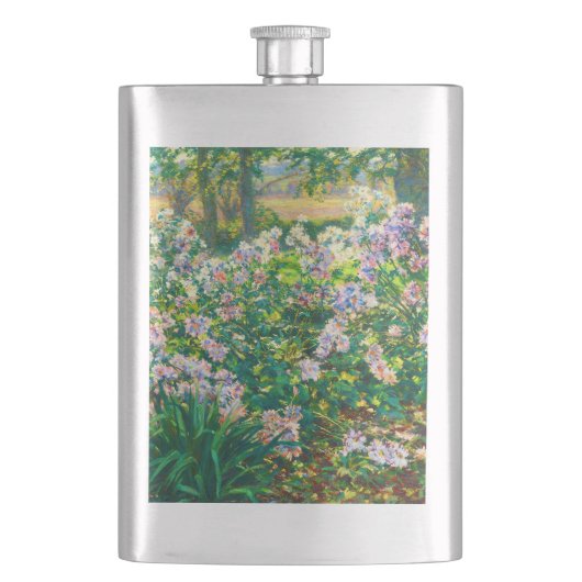 ヴィンテージかわいらし花ウィンドフラワーイラストレーション フラスク (正面)