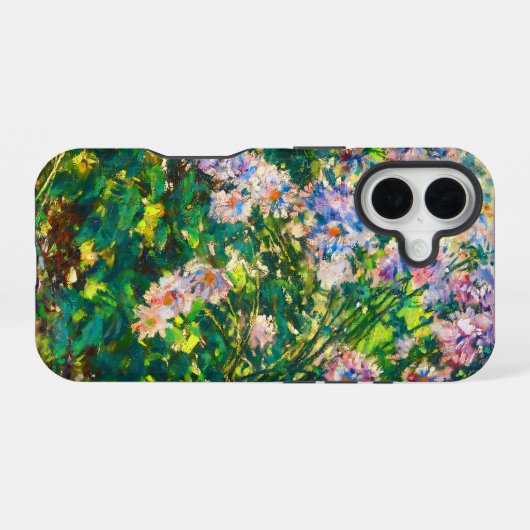 ヴィンテージかわいらし花ウィンドフラワーイラストレーション iPhone 16ケース (裏面横)