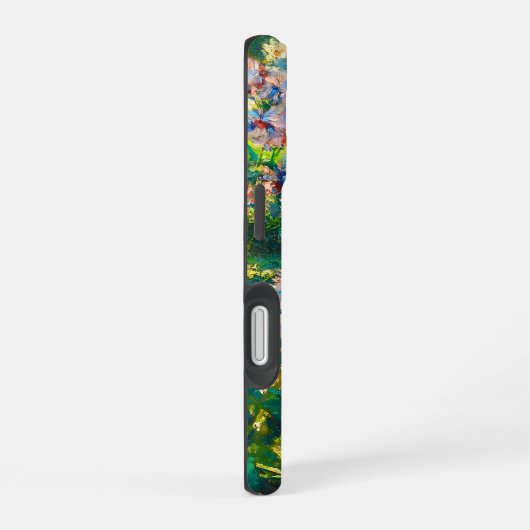 ヴィンテージかわいらし花ウィンドフラワーイラストレーション iPhone 16ケース (右側面)