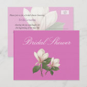 ヴィンテージかわいらし花ピンクブライダルシャワー インビテーションポストカード (正面/裏面)
