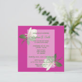 ヴィンテージかわいらし花ピンクブライダルシャワー 招待状 (スタンド正面)