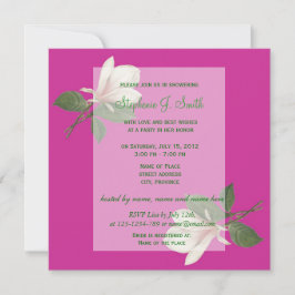 ヴィンテージかわいらし花ピンクブライダルシャワー 招待状